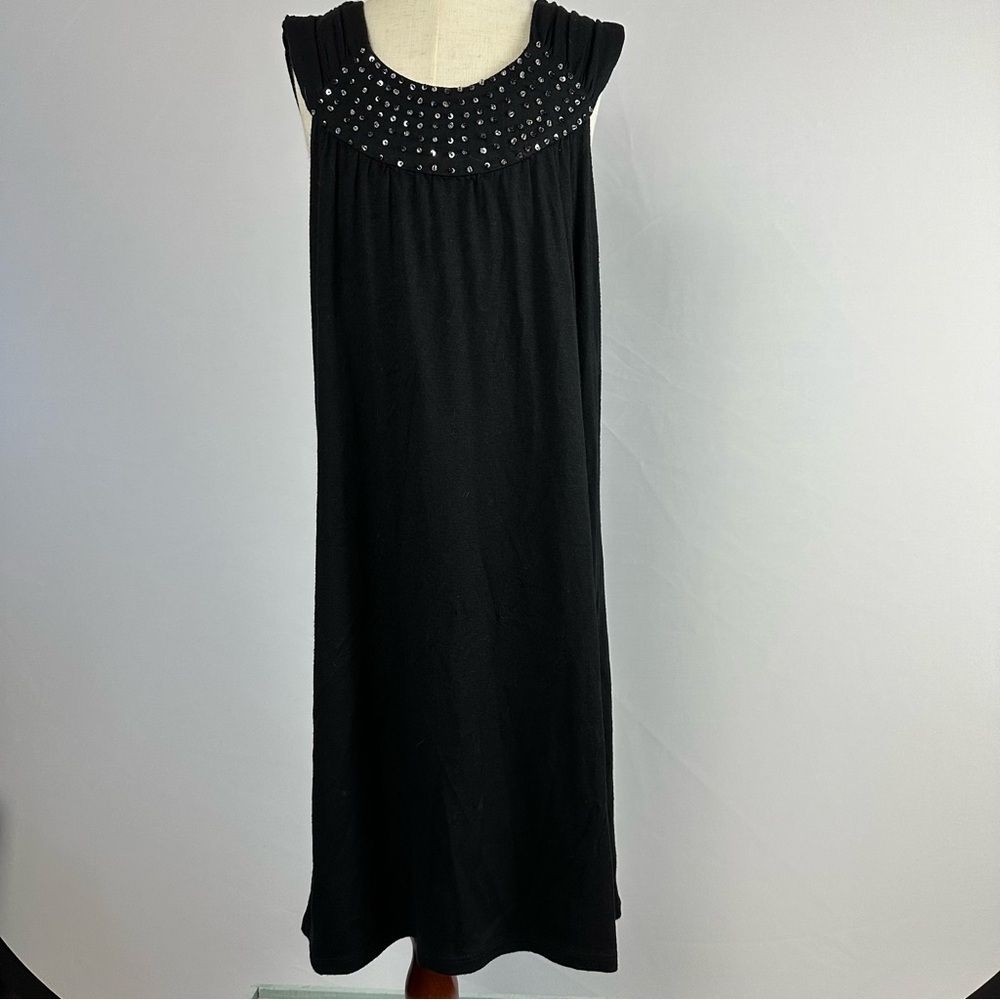 SALLY MILLER COUTURE NWT sequined black girls tank dress - size M (10)
